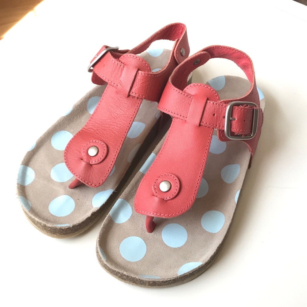 MINI BODEN Leather Cork Thong Sandals - Sz 31 NWOB